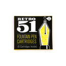 Pk/6 Retro 51 Fountain Pen Ink Cartridges, Black