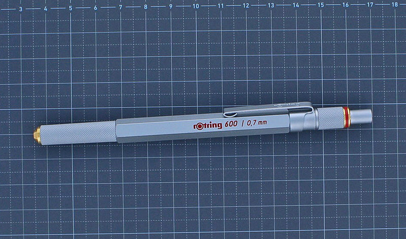 Vintage Rotring 600 Retractable Ballpoint Pen & Mechanical Pencil Set, Silver