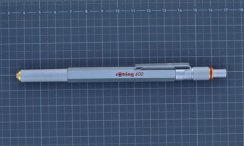 Vintage Rotring 600 Retractable Ballpoint Pen & Mechanical Pencil Set, Silver