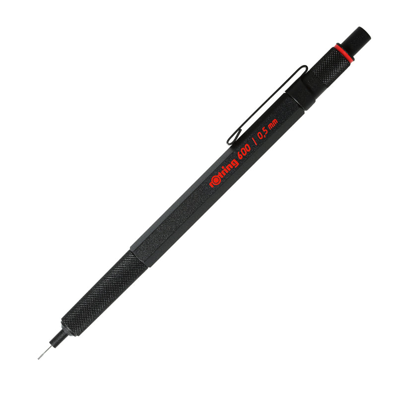 Rotring 600 Series Knurled Grip 0.5 mm Mechanical Pencil, Black