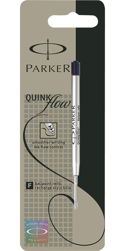 Parker QuinkFlow Ballpoint Refill, Black Fine, 0.8 mm