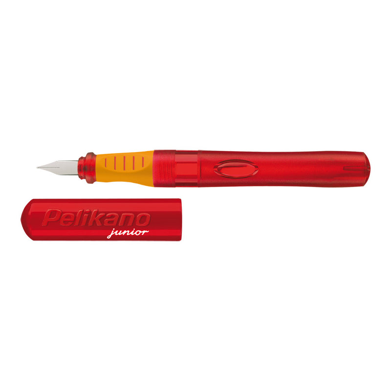 Pelikan Pelikano Junior Fountain Pen, Translucent Red, Left-Handed, Med Nib