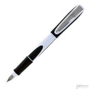 Schneider Ray Fountain Pen, White with Dark Grey Trim, Left Hand - iPenStore