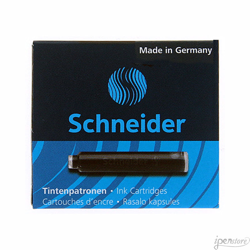 Pk/6 Schneider Fountain Pen Ink Cartridges, Black