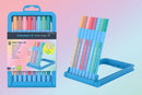 Set/8 Schneider Slider Edge Triangular-Barrel Viscoglide Ballpoint Pens, Pastel XB - iPenStore