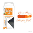 Pk/12 Private Reserve Fountain Pen Ink Cartridges, Shoreline Gold
