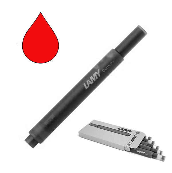 Lamy T10 Fountain Pen Ink Cartridges 5-pk, Red