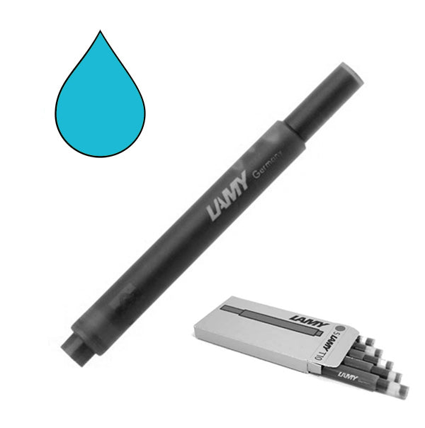 Lamy T10 Fountain Pen Ink Cartridges 5-pk, Turquoise