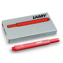 Lamy T10 Fountain Pen Ink Cartridges 5-pk, Red