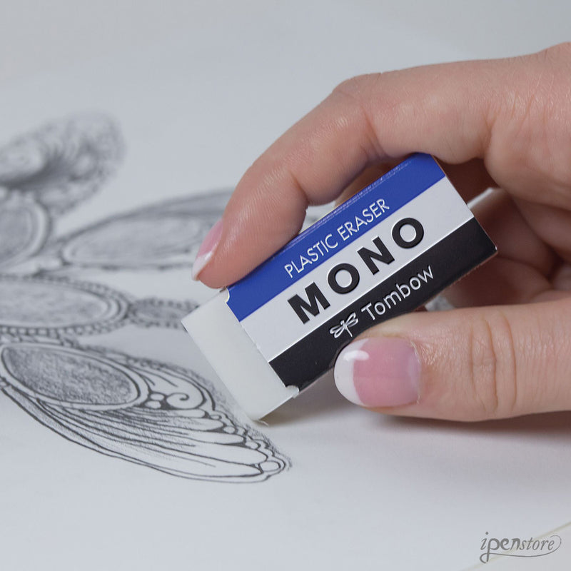 Mono White Plastic Eraser – Greenleaf & Blueberry