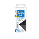 Pk/12 Private Reserve Fountain Pen Ink Cartridges, Tropical Blue