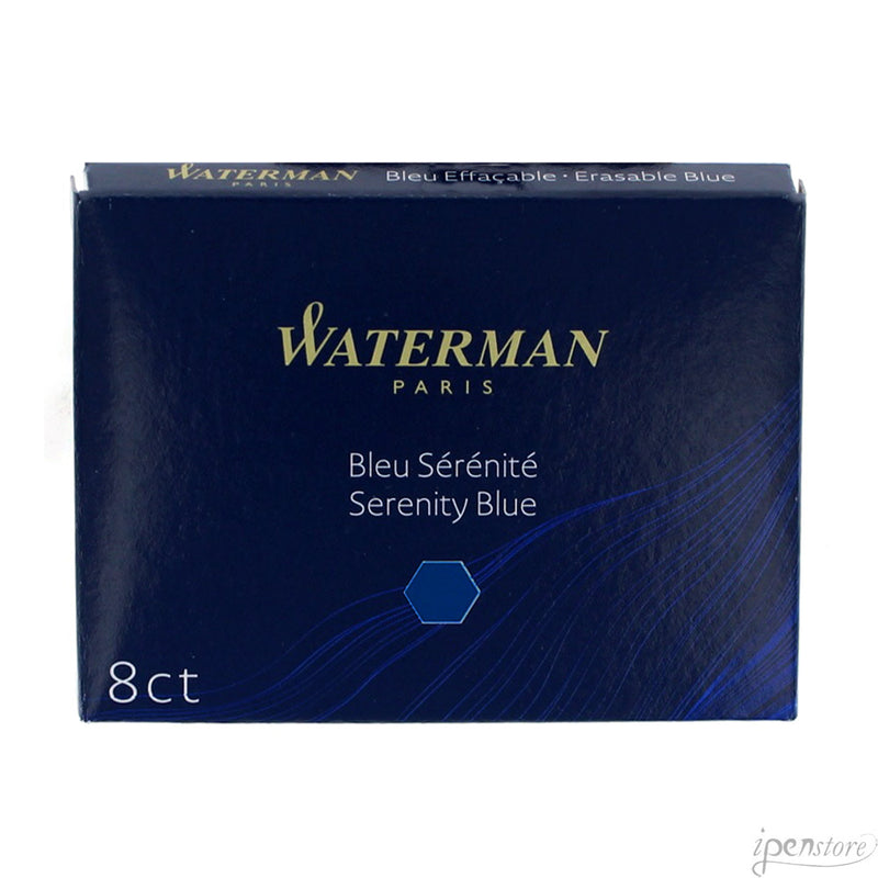 Waterman Fountain Pen Ink Cartridges 8-pk, Serenity Blue (Florida Blue)