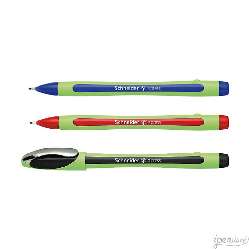 Pack/3 Schneider Xpress Fineliner Pens, Black-Red-Blue, 0.8 mm